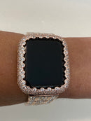 41mm 45mm Apple Watch Bezel Cover Rose Gold Lab Diamond Bling 38mm 40mm 42mm 44mm Smartwatch Bumper Series 7,8