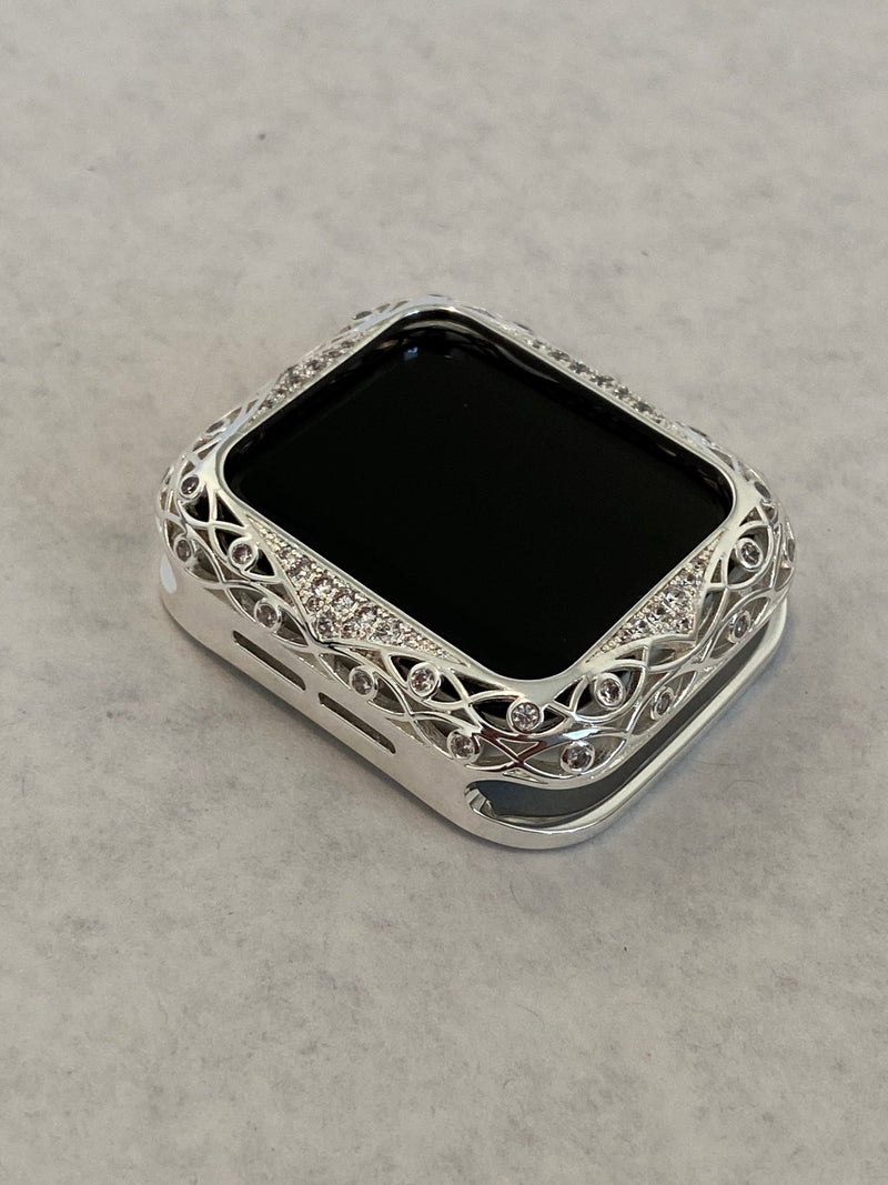 Series 2-9 Silver Apple Watch Bezel Cover Bumper 41mm 45mm Crystals for Smartwatch Bling 40mm 44m Iwatch Candy Bling