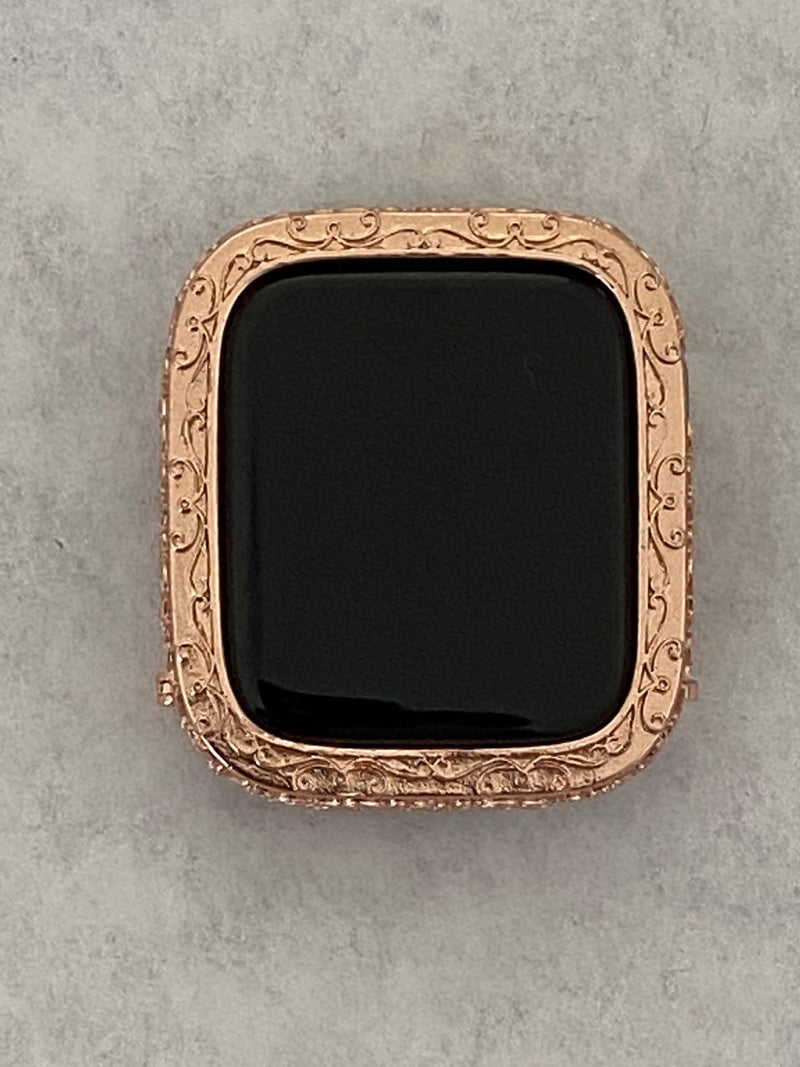 Apple Watch Bezel Cover Women's Rose Gold Metal Iwatch Case Bumper 40mm 44mm, Smartwatch Bumper Final Sale