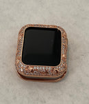 Apple Watch Band Series 8 Women Rose Gold 38mm 40mm 41mm 42mm 44mm 45mm & or Swarovski Crystal Bezel Cover Smartwatch Bumper