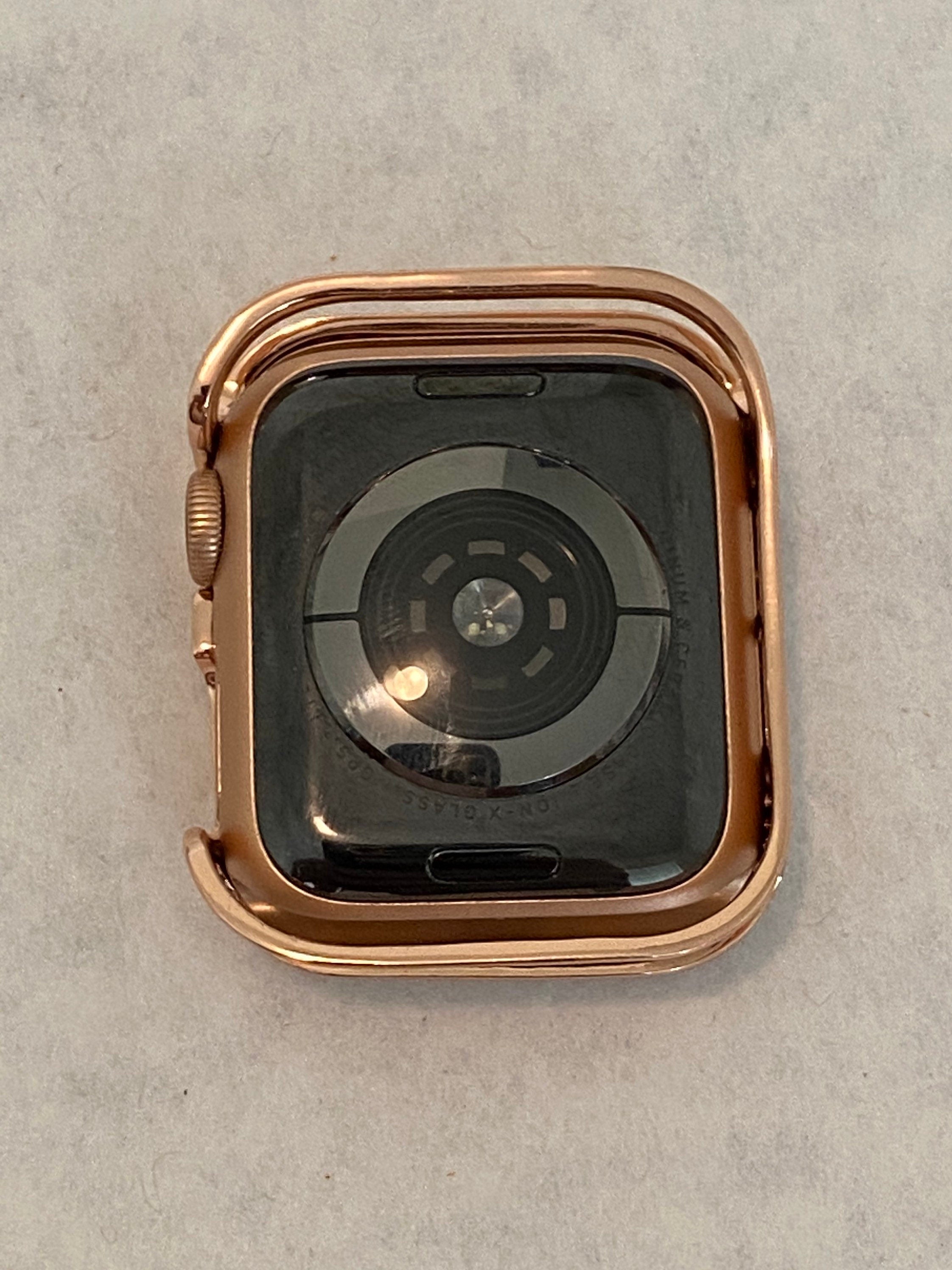 41mm 45mm Apple Watch Bezel Cover Rose Gold Metal Cover Floral Design Crystals 38mm 40mm 42mm 44mm Series 2-9 SE