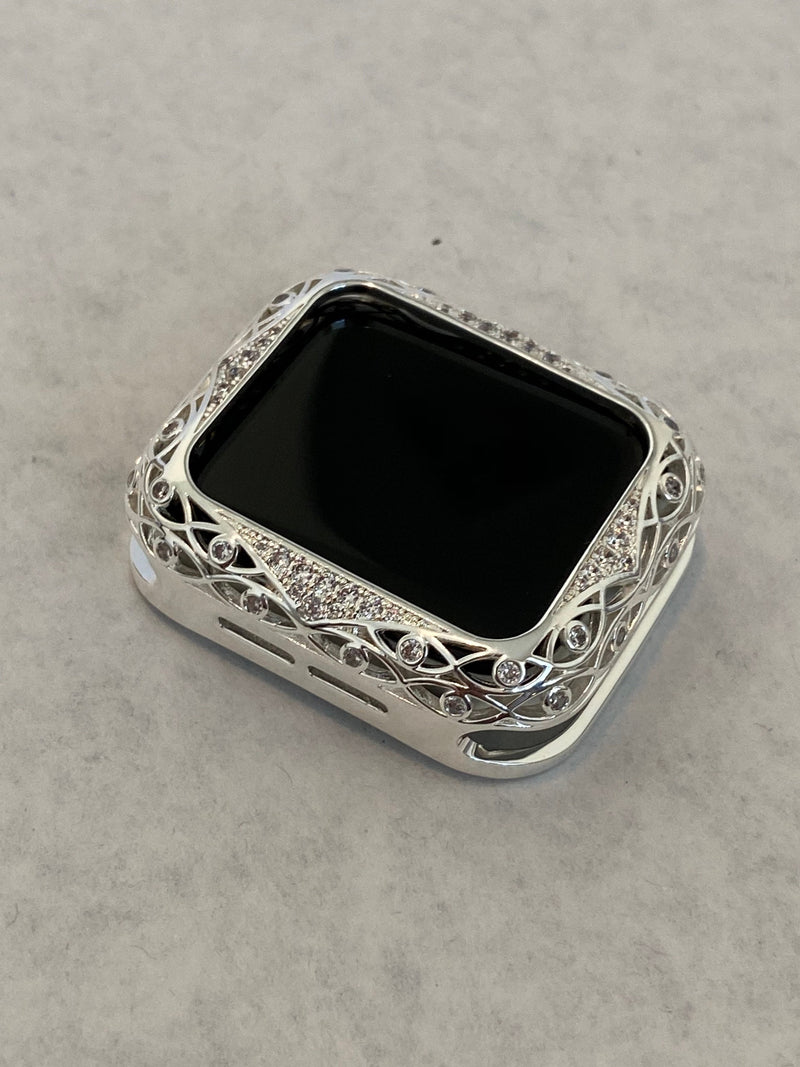 Series 2-9 Silver Apple Watch Bezel Cover Bumper 41mm 45mm Crystals for Smartwatch Bling 40mm 44m Iwatch Candy Bling