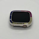 Series 1-8 Rainbow Apple Watch Bezel Cover 38mm 40mm 41mm 42mm 44mm 45mm Silver Iwatch Case Bumper