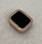 Series 7-8 Apple Watch Bezel Bumper Cover 41mm 45mm, Rose Gold Metal Baguette Iwatch Case Bling, Smartwatch Bumper