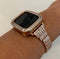 Series 1-8 Apple Watch Band Rose Gold Baguette Swarovski Crystals & or Lab Diamond Bezel Cover 38mm-45mm Smartwatch Bumper