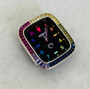 Series 1-8 Rainbow Apple Watch Bezel Cover 38mm 40mm 41mm 42mm 44mm 45mm Silver Iwatch Case Bumper