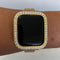 Apple Watch Cover Gold Lab Diamond Bezel Case Smartwatch Bumper Bling 38mm 40mm 41mm 42mm 44mm 45mm 49mm Ultra Series 1,2,3,4,5,6,7,8 SE