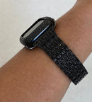 41mm 45mm 49mm Ultra Black Apple Watch Band Crystals & or Apple Watch Case Black Lab Diamond Bezel Apple Watch Cover Bling