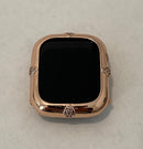 Apple Watch Bezel Cover Rose Gold with Lab Diamonds Metal Case for 40 44mm Custom Handmade Final Sale