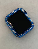 Blue Apple Watch Band Cover Bezel Iwatch Case Crystal Faceplate Series 6 SE pv bzl