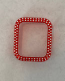 Red Apple Watch Band Cover Bezel Iwatch Case Crystal Faceplate Series 6 SE Iphone Case Bling