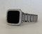 White Gold Apple Watch Band Silver & or Lab Diamond Bezel Cover Bumper 38mm 40mm 41mm 42mm 44mm 45mm Series 7