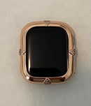 Apple Watch Bezel Cover Rose Gold with Lab Diamonds Metal Case for 40 44mm Custom Handmade Final Sale