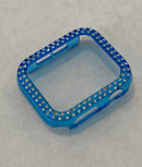 Blue Apple Watch Band Cover Bezel Iwatch Case Crystal Faceplate Series 6 SE pv bzl