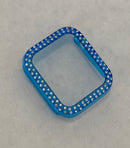 Blue Apple Watch Band Cover Bezel Iwatch Case Crystal Faceplate Series 6 SE pv bzl