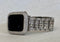 Custom Swarovski Crystal Apple Watch Band Silver Baguettes & or Apple Watch Case Lab Diamond Bezel Cover Smartwatch Bumper Bling 38mm-49mm Ultra Iwatch Candy