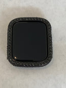 Custom Apple Watch Band Black and or Iwatch Lab Diamonds Bezel Case Cover 38mm 40mm 41mm 42mm 44mm 45mm 49mm Ultra