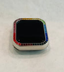 Silver Apple Watch Cover Crystal Rainbow Apple Watch Cover Smartwatch Bumper Bling 38mm 40mm 42mm 44mm Iwatch Candy