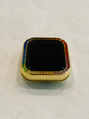 Gold Apple Watch Cover Crystal Rainbow Apple Watch Case Smartwatch Bumper Bling 38mm 40mm 42mm 44mm Iwatch Candy