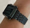 Black on Black Apple Watch Band & or Matching Lab Diamond Bezel Cover 40mm 44mm Custom Handmade