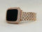 Series 8 Rose Gold Apple Watch Band Swarovski Crystal Baguettes 41mm 45mm & or Pave Lab Diamond Bezel Cover Bumper 38-44mm