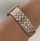 Series 8 Rose Gold Apple Watch Band Swarovski Crystal Baguettes 41mm 45mm & or Pave Lab Diamond Bezel Cover Bumper 38-44mm