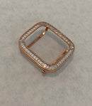 Apple Watch Band Rose Gold Crystal Baguettes 38 40 41 42 44 45mm & or Apple Watch Case Lab Diamond Bezel Iwatch Candy