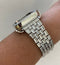 Custom Silver Apple Watch Band Swarovski Crystal Baguettes 38 40 41 42 44 45mm & or Baguette Lab Diamond Bezel Cover Series 2-8 SE