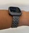 Black Apple Watch Band 41mm 45mm & or Lab Diamond Bezel Cover Iwatch Bling 38mm 42mm 44mm 40mm Series 2-9 SE