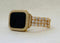 Series 1-8 Apple Watch Band Gold Swarovski Crystals & or Lab Diamond Bezel Cover Smartwatch Bumper 38 40 41 42 44 45mm