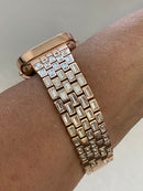 Apple Watch Band Rose Gold Crystal Baguettes 38 40 41 42 44 45mm & or Apple Watch Case Lab Diamond Bezel Iwatch Candy