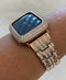 Designer Apple Watch Band Women 41mm 45mm 49mm Ultra Rose Gold Crystal & or Lab Diamond Bezel Apple Watch Cover Smartwatch Bumper