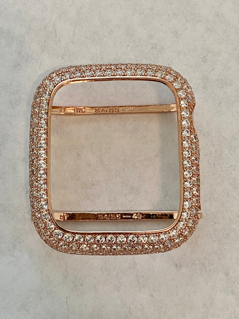 Designer Apple Watch Band Women 41mm 45mm 49mm Ultra Rose Gold Crystal & or Lab Diamond Bezel Apple Watch Cover Smartwatch Bumper