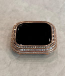 Series 4-8 Rose Gold Apple Watch Band with Baguettes 40mm-45mm & or Lab Diamond Baguette Bezel Cover Smartwatch Bumper Bling