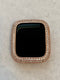 Apple Watch Band Rose Gold Stainless Steel Swarovski Crystals & or Lab Diamond Bezel Cover Smartwatch Bumper 38mm-45mm Series 1-8 SE