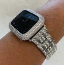 Bling Series 8 Apple Watch Band 41mm 45mm Silver & or Bling Lab Diamond Bezel Bumper Cover Iwatch Case 38mm-45mm