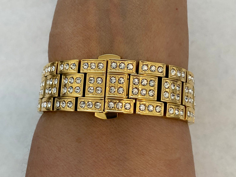 Series 1-8 Apple Watch Band Gold 41mm 45mm Swarovski Crystals & or Smartwatch Lab Diamond Bezel Cover Bumper 38mm-45mm