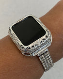 Series 2-8 Apple Watch Band 40mm Women's Silver & or Swarovski Crystal Bezel Cover Bumper 38mm 40mm 41mm 42mm 44mm 45mm