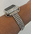 Series 2-8 Apple Watch Band 40mm Women's Silver & or Swarovski Crystal Bezel Cover Bumper 38mm 40mm 41mm 42mm 44mm 45mm