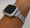 White Gold Apple Watch Band 49mm Ultra 41mm 45mm Crystals & or Apple Watch Case Lab Diamond Bezel Bumper Cover Iwatch Candy