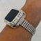 Series 2-9 Apple Watch Band Women Silver 38mm 40mm 41mm 42mm 44mm 45mm & or Apple Watch Cover Crystal Apple Watch Case Bling