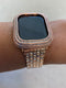 Series 4-8 Rose Gold Apple Watch Band with Baguettes 40mm-45mm & or Lab Diamond Baguette Bezel Cover Smartwatch Bumper Bling