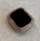 Rose Gold Apple Watch Band with Swarovski Crystals & or Lab Diamond Baguette Bezel Cover 40mm 44mm Custom Handmade