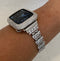 Apple Watch Band 41mm 45mm Series 7,8 Women's Silver & or Smartwatch Lab Diamond Cover Bumper Iwatch Bling 38mm 42mm 44mm