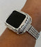 Series 2-8 Apple Watch Band Women Silver 38mm 40mm 41mm 42mm 44mm 45mm & or Swarovski Crystal Lace Bezel Cover Smartwatch Bumper Bling