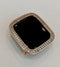 Series 1-8 Apple Watch Bezel Case Cover Large Lab Diamond Baguettes 38mm 40mm 41mm 42mm 44mm 45mm in Silver, Gold, Rose Gold and Black