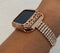 Designer Apple Watch Band Women Rose Gold Swarovski Crystals & Crystal Apple Watch Case 38mm 40mm 41mm 42mm 44mm 45mm Smartwatch Bumper Iwatch Candy