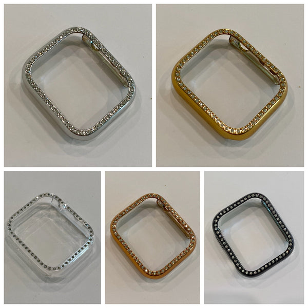 Series 7-8 Apple Watch Case Bezel 41mm 45mm 49mm Ultra Crystal Iwatch Cover Bling Silver, Gold, Black, Clear, Rose Gold