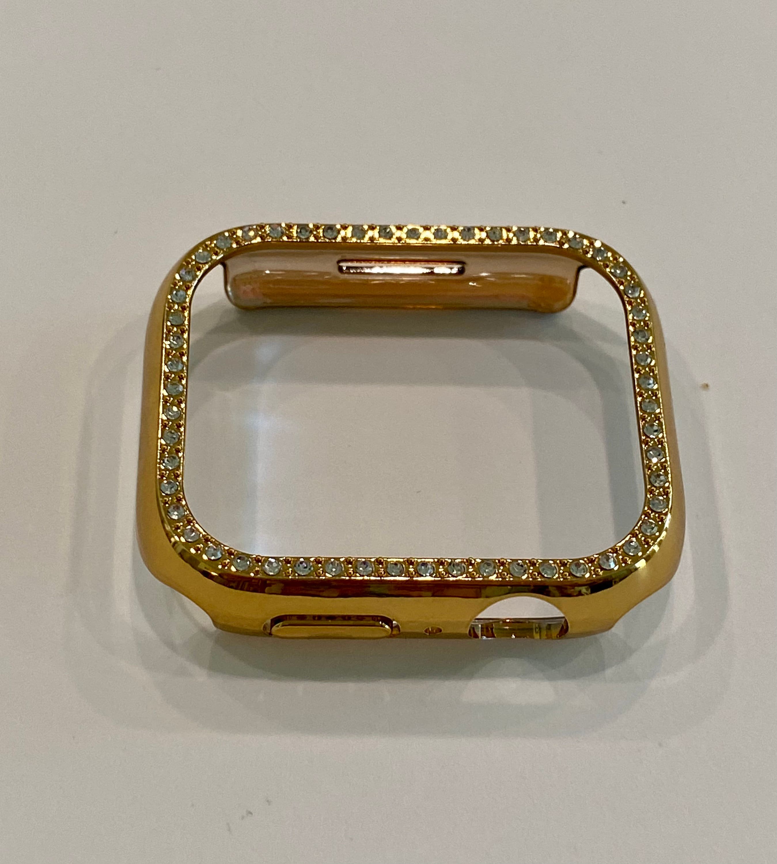 Apple Watch 49mm Ultra Cover 41mm 45mm Gold Crystal Bezel Case Smartwatch Bumper Bling Series 7,8