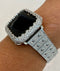 Silver Apple Watch Band Crystal 38mm 40mm 41mm 42mm 44mm 45mm 49mm Ultra & or Apple Watch Case Lab Diamond Bezel Cover Bling